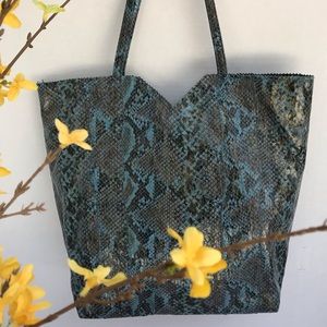 Sondra Roberts Faux Snakeskin tote